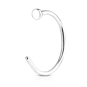 Fifth Cue Surgical Steel Nose Hoop Ring 20G - Tiny Flat Disc Design