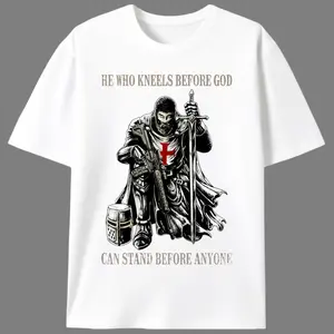 Christian Warrior Templar Knight T-Shirt |   Men's Faith & Strength Graphic Tee