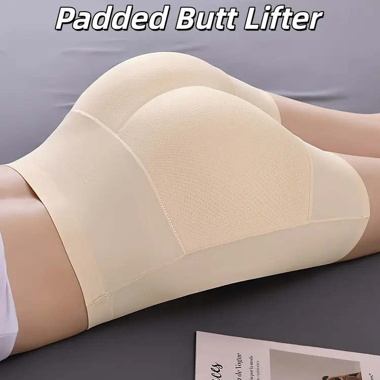 Women's Seamless High-Waist Solid Panty Shaper - Light Elastic Nylon Fabric, 2-in-1 Design Tummy Control & Body Contouring, Padded Hip Enhancer Butt Lifter, Invisible Under Tight Outfits, Non-Roll-Up, Non-Deformable, Comfortable, Hand Wash Only, XL