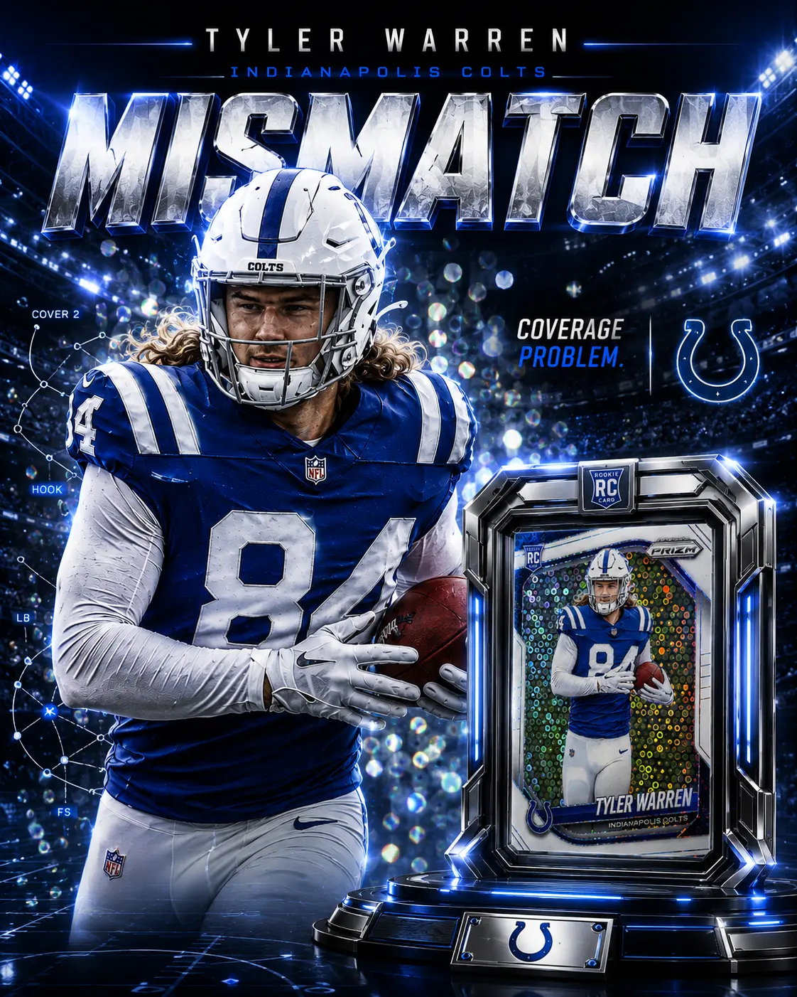 Tyler Warren 2025 Panini Prizm Disco Rookie RC #339 Colts Card