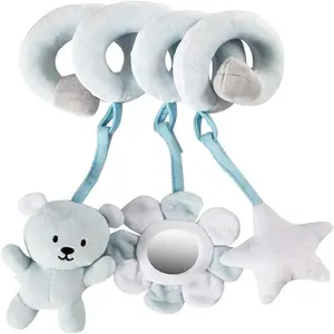 Baby Bed & Pushchair Hanging Toy, Cute Animal Design Hanging Spiral Toy, Baby Bed Bumper Pendant, Newborn Teether Toy, Infant to Toddler Toys, Rattle Maracas Sensory