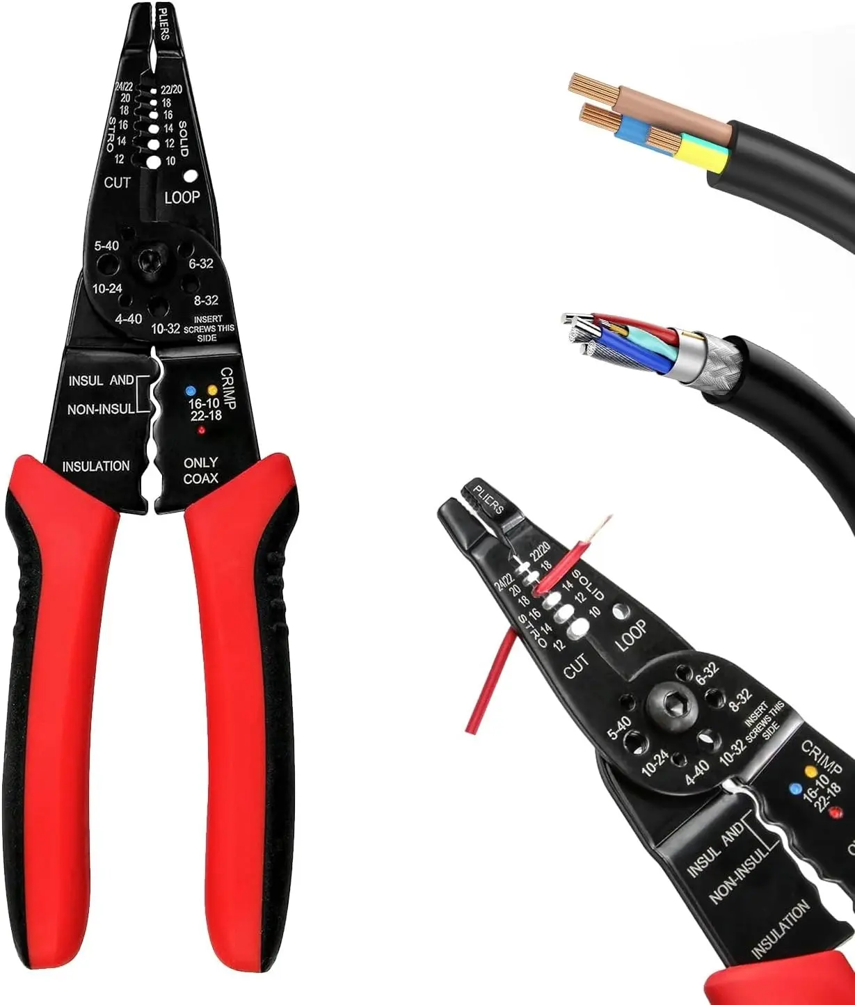 Multi-Function Wiring Pliers, 8 Inch Heavy Duty Wire Stripping & Crimping Tool Diy Tools Hand Tools Cable Stripping Tool Wire Strippers