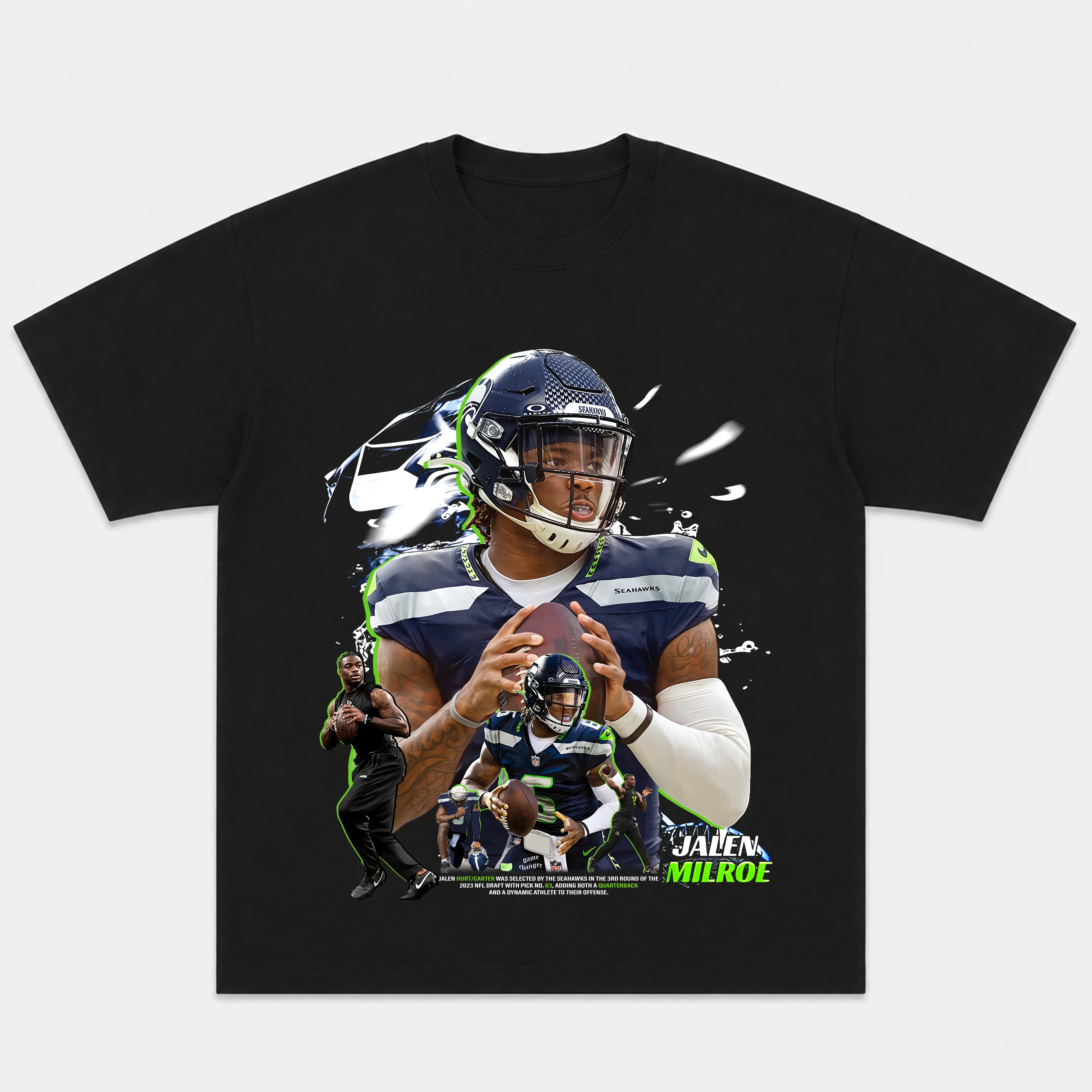 JALEN MILROE SEAHAWKS T-Shirt Unisex Graphic,Vintage 90s Football Tee, Unisex Gifts For Football Fan