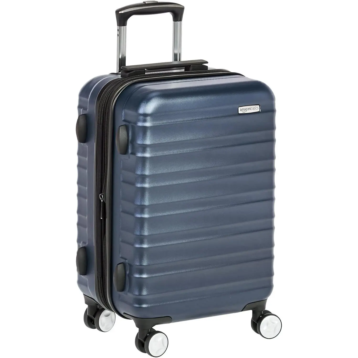 Amazon Basics Hardside Spinner Luggage With Built-In TSA Lock, Suitcase with Wheels, 21-Inch, Carry-on, Navy Blue