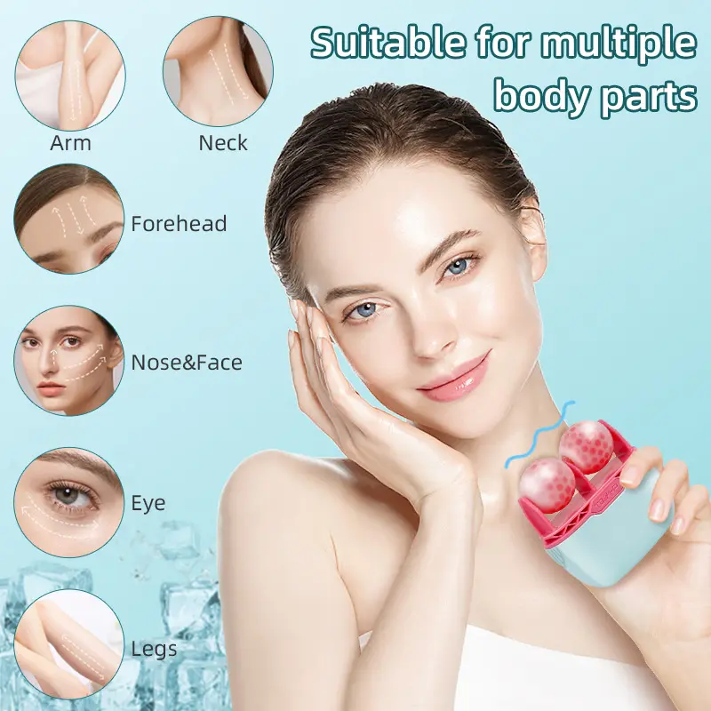 Dual-Head Ice Roller for Face, Cryo Stick for Depuffing & Sculpting, Portable Facial Massager for Skin Tightening, Cooling Beauty Tool (2-in-1)