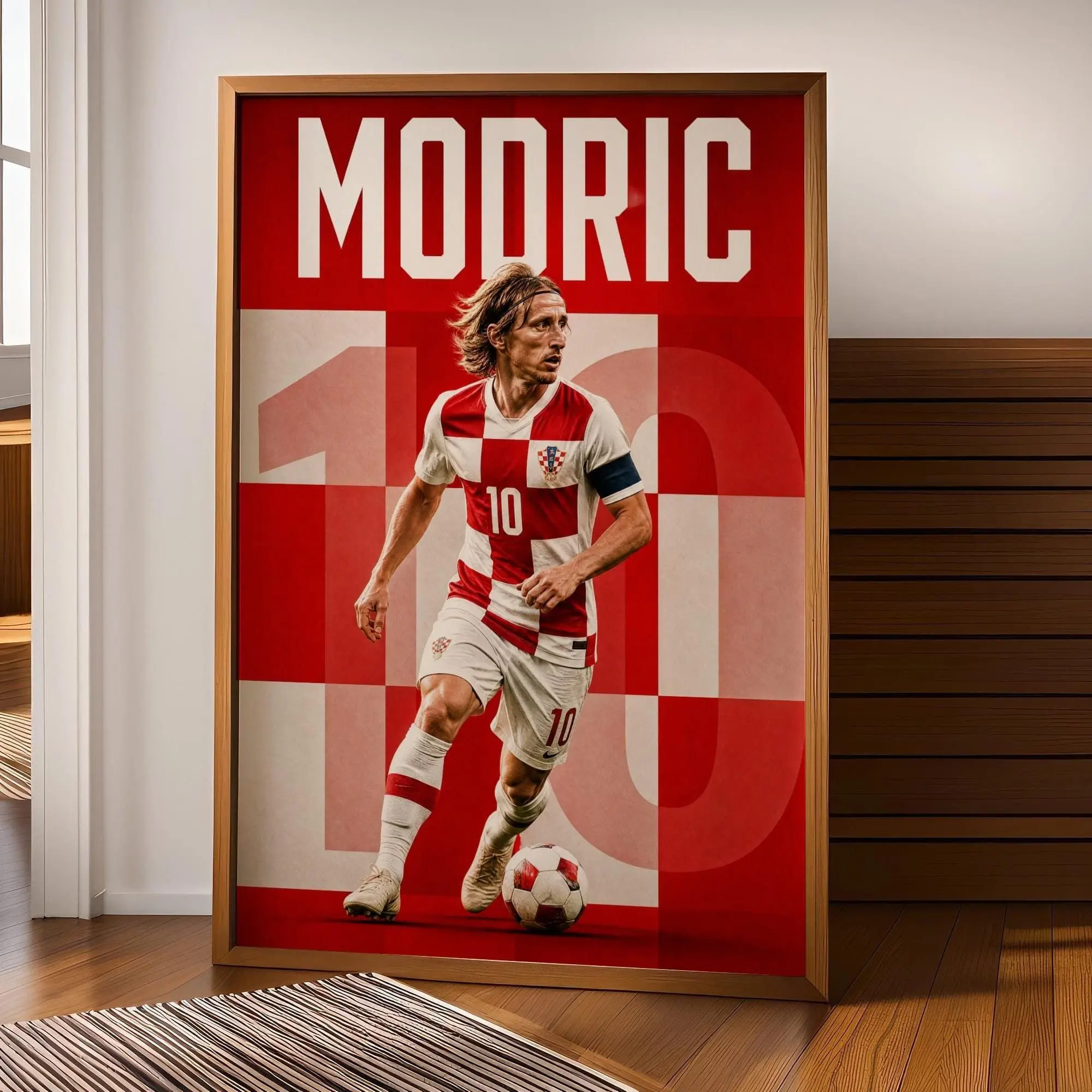 [ UNFRAMED FOOTBALL POSTER ] Luka Modric Croatian Footballer Poster, Soccer Wall Art, Football Room Decor, Croatian Soccer Fan Gift, Vintage Sports Print