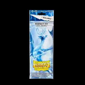 Dragon Shield 100 Clear Sealable Perfect Fit Sleeves for Trading Cards - Resealable No Glue Full Edge Protection