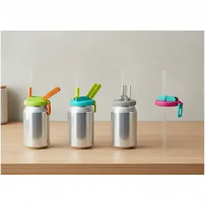 Reusable Silicone Drink Can Lid, Straw Spout Lid, Eco-Friendly Leak-Proof Design, Perfect for Home, Travel, Outdoor, Kitchen Utensils Accessories