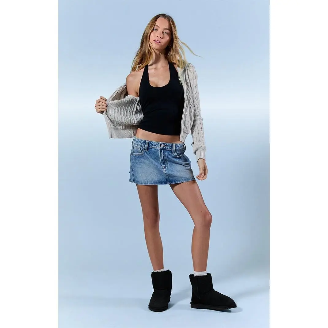 Pacsun Women's Piper Stretch Medium Blue Jean Micro Mini Skirt - Multicolor Pacsun Women's Piper Stretch Medium Blue Jean Micro Mini Skirt - Multicolor