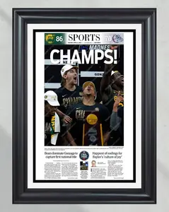 2021 Baylor Bears PNGAA Basketball National Titel 'CHAMPS!' Vorderseite Zeitungsdruck