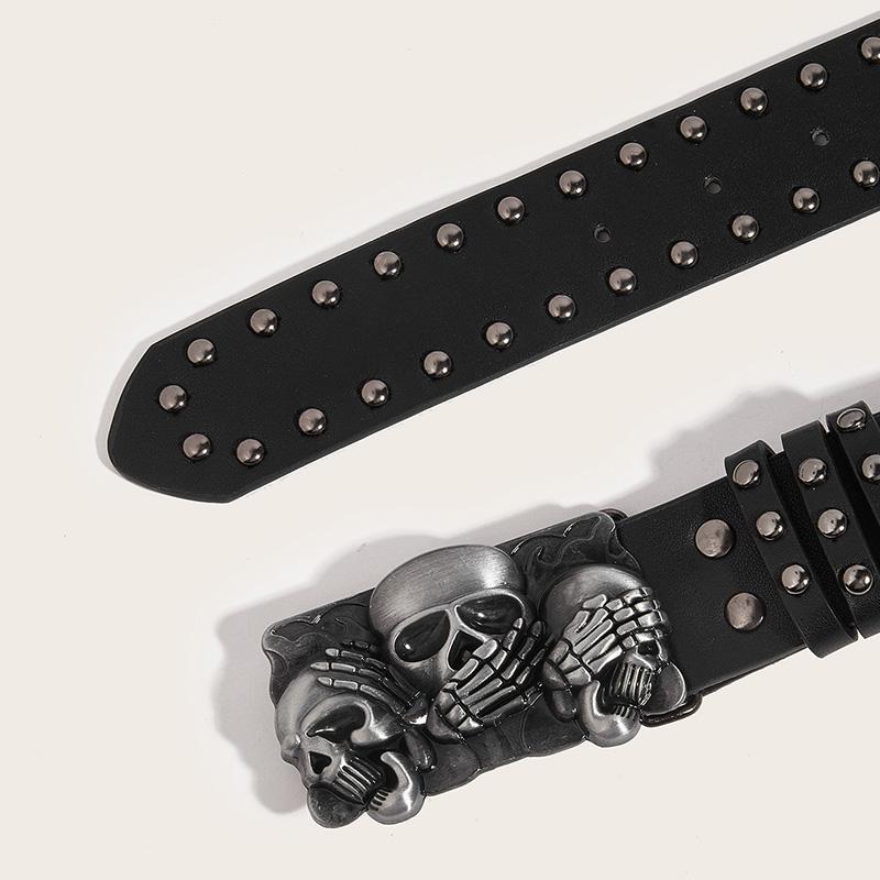 Desinger Belts for Women High Quality Luxury Brand Punk Goth Rivet Black Jeans Unisex Men Belt Paw Skull Buckle Waistband Man Gifts Fit Daily Wear