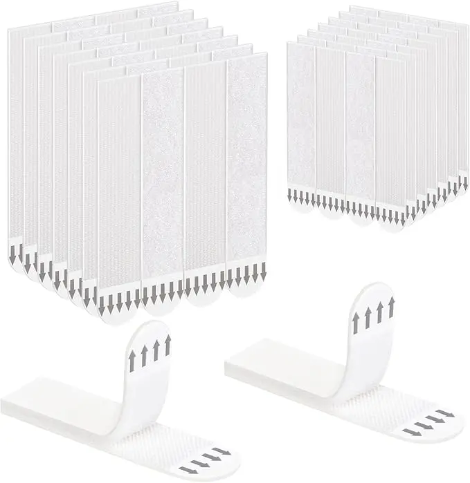 Large Picture Hanging Strips Heavy Duty, 12-Pairs(24 Strips) Sticky Picture Hangers for Walls No Damage Wall Picture Hangers Without Nails Refill Adhesive Poster Strips