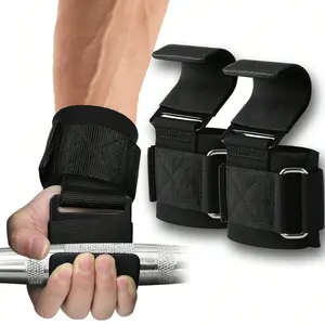 Fitness Assist Hooks, Wrist Support Grip Hooks, Pull-Up Bar Gloves, Deadlift Aid Strap, Strength Training Accessories, Training Attachments, 1/2pcs