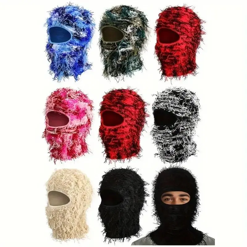 FEITAI Solid Color Fuzzy Ski Balaclava for Men & Women - 87% Polyester, 13% Spandex, Warm, Flexible Fit That Moves With Every Turn