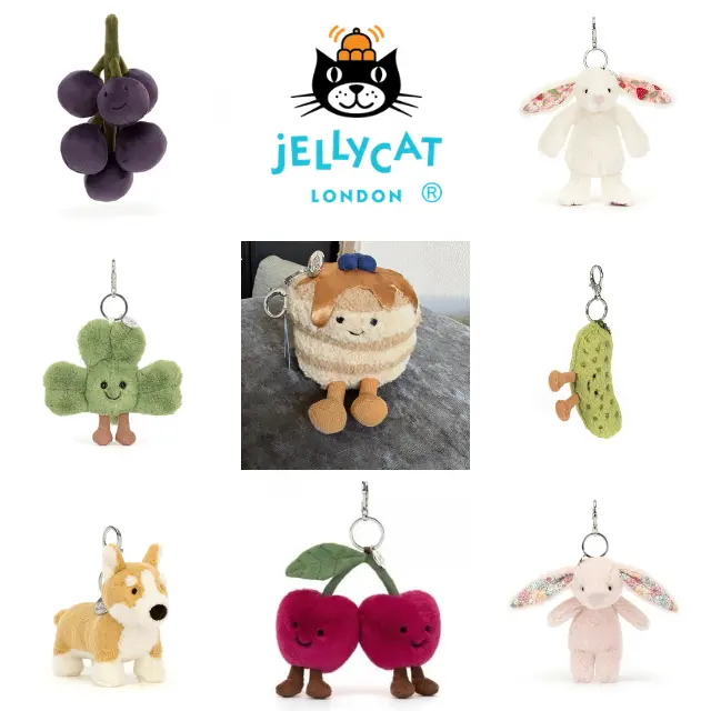New 2026 JELLYCAT Keychains Jellycat Plush Bag Charm Keychain, Cute Kawaii Animal Plush Pendant, Super Soft Stuffed Animal Backpack Accessory, Back to School Birthday Christmas Gift