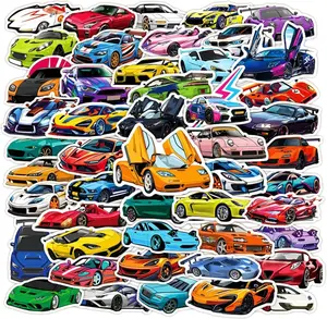 50PCS Super Car Stickers for Kids Racing Car Sticker Color Waterproof Sports Car Decals Cool Stickers Suitable for Water Bottles Laptops Skateboard Helmet Classic Design