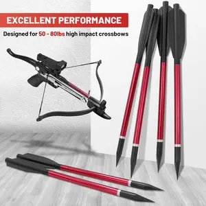 6.7" Aluminum Crossbow Bolts 5 Bright Colors, Replaceable Tips for 50-60 lb Crossbows - Target Practice & Small Game Hunting, Adult Use