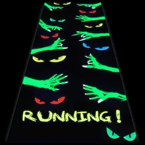 118 x 39 Inch Carnival Neon Dance Floor  Light up Glow in The Dark Runner UV Reactive Blacklight Floor Aisle Runner Decor Wall Props for 80s 90s  Neon Birthday Party Decorations