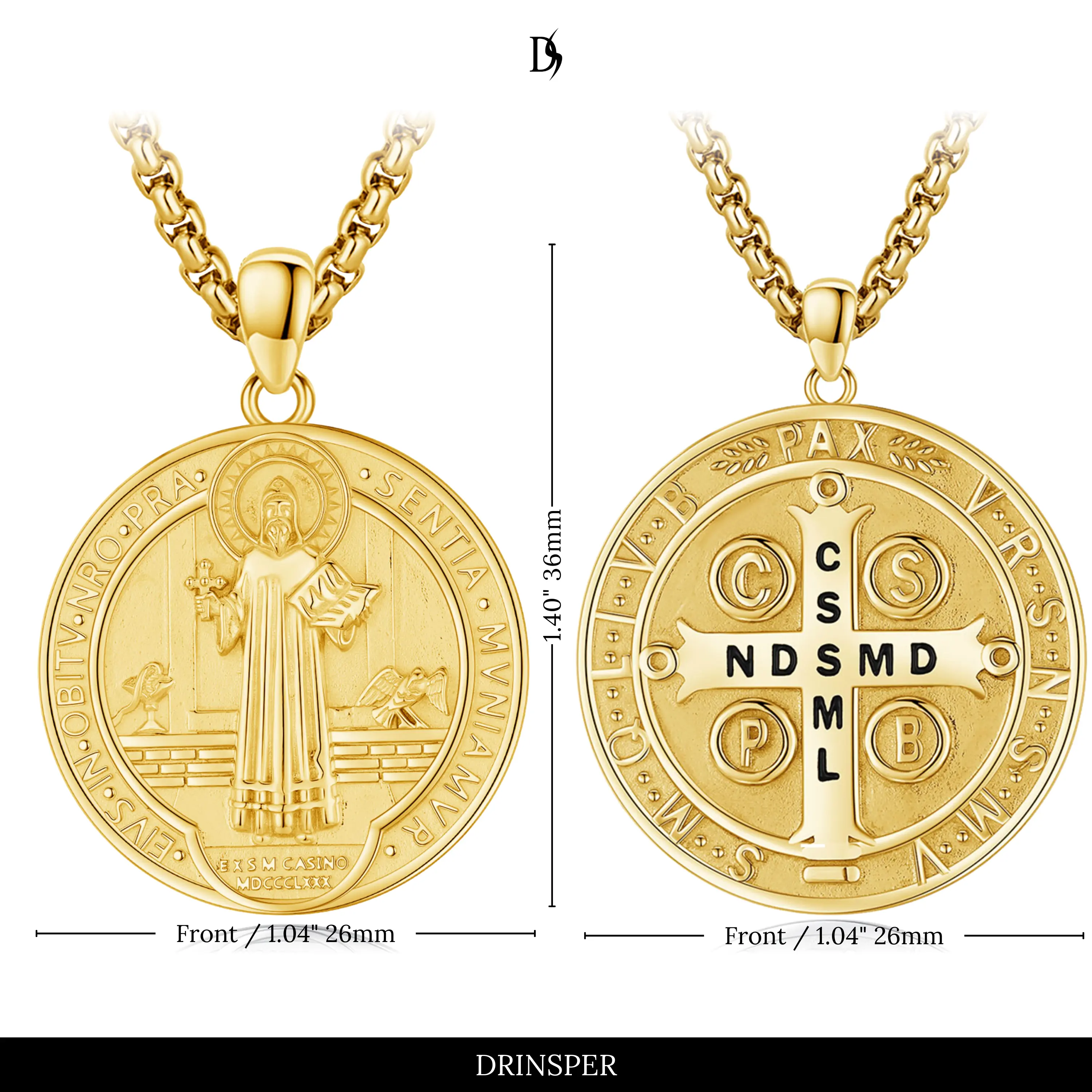 Gold-Plated St. Benedict Medal