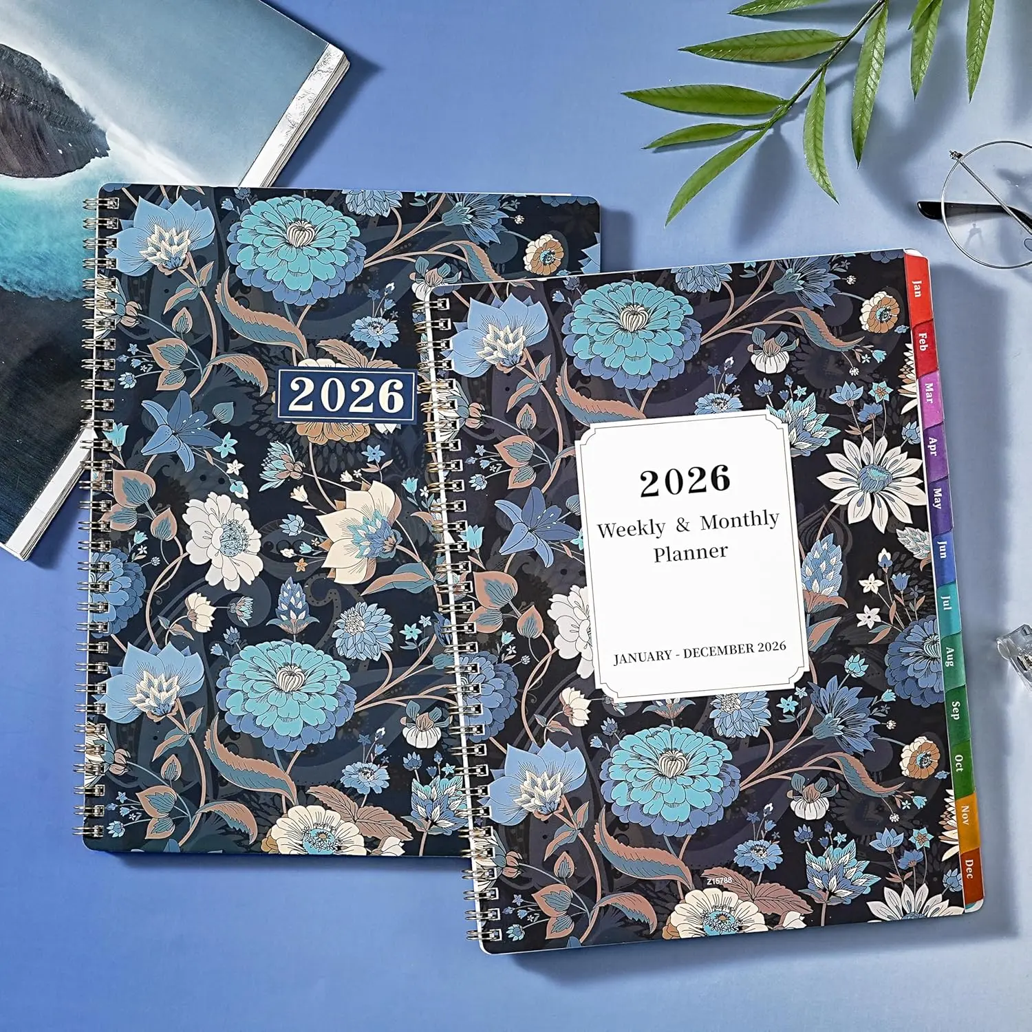 2026 Planner - 2026 Calendar Planner, Jan. 2026 - Dec. 2026, 2026 Planner Weekly and Monthly with 12 Colorful Monthly Tabs, 8.5" x 11" Inner Pocket, Twin-Wire Binding