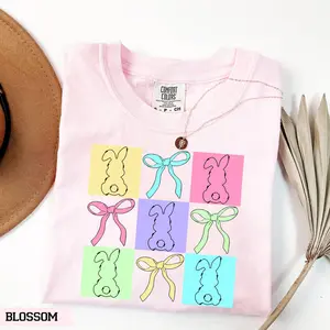 Comfort Colors Girly Easter Shirt, Coquette Easter T-Shirt, Girly Christian Easter Shirt