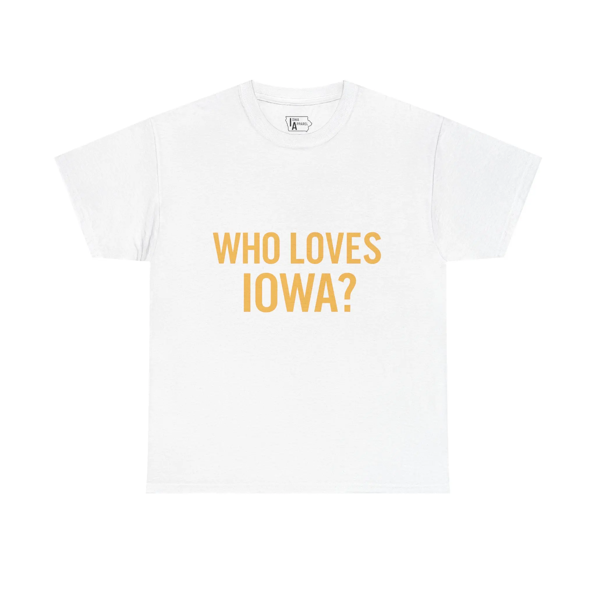 Who Loves Iowa? Unisex Heavy Cotton Tee - Perfect Gift for Fans, Summer Casual Wear, State Pride Apparel, Birthday, Travel