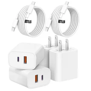 iPhone 17/16 Charger, 2-Pack 20W+18W Fast USB C Charger Block, for iPhone 17/16/16 Pro Max/15 Series/iPad Pro and More (2 Pack & 2 Cable)