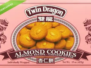 Twin Dragon Almond Cookies 15 Oz, Pack of 2 Snack Biscuits