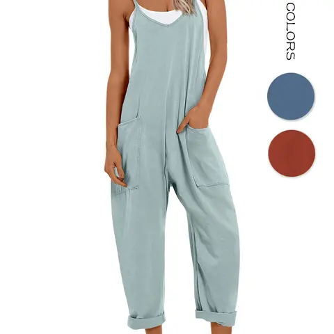 Aswulk One Piece Jumpsuits for Women Casual Overalls Sleeveless Strap Rompers Travel Vacation Outfits Fall Fashion Clothes