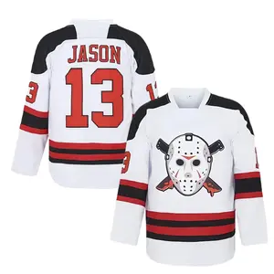 Men's Voorhees 13 Jason Friday Movie Ice Hockey Jersey Halloween Stitched Vintage Style Heavyweight Mesh Fabric Stitched Tackle Twill Logos Perfect for Collectors Limited Stock Athletic Shirt Athletic Fashion Activewear Christmas Eve gifts Holiday