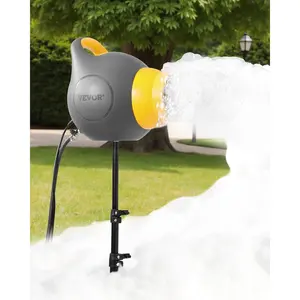 VEVOR Foam Machine, 115 W Party Foam Cannon, Portable Foam Maker with a Tripod Stand, Powerful Foam Party Machine, for Backyard, Pool, Outdoor Events, Birthdays, Celebrations and Party, Grey & Yellow