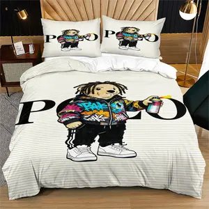 Funny Bear Print Bedding Set, Includes 1 Quilt Cover and 1 or 2 Pillowcases, Excludes Quilt and Pillow Inserts, Suitable for Bedroom or Dormitory Bedding, Ideal for Gifting or Personal Use