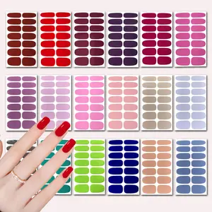 18 Sheets & 4 Nail Files Pure Color, No Lamp Needed Nail Art Stickers, Finger Nail Decals, Self-Adhesive Nail Art Decorations for Women DIY
