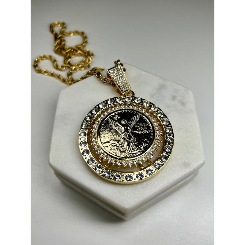 Spinning Centenario with 26" Rope Necklace (24K Gold Filled)