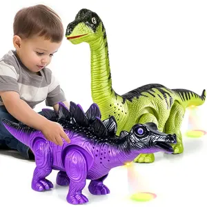 Electric Dinosaur Toy with Sound Light and Walking Effect, Interactive Moving Dinosaur Set for Boys, Kids Toys Gift, Ages 3-6