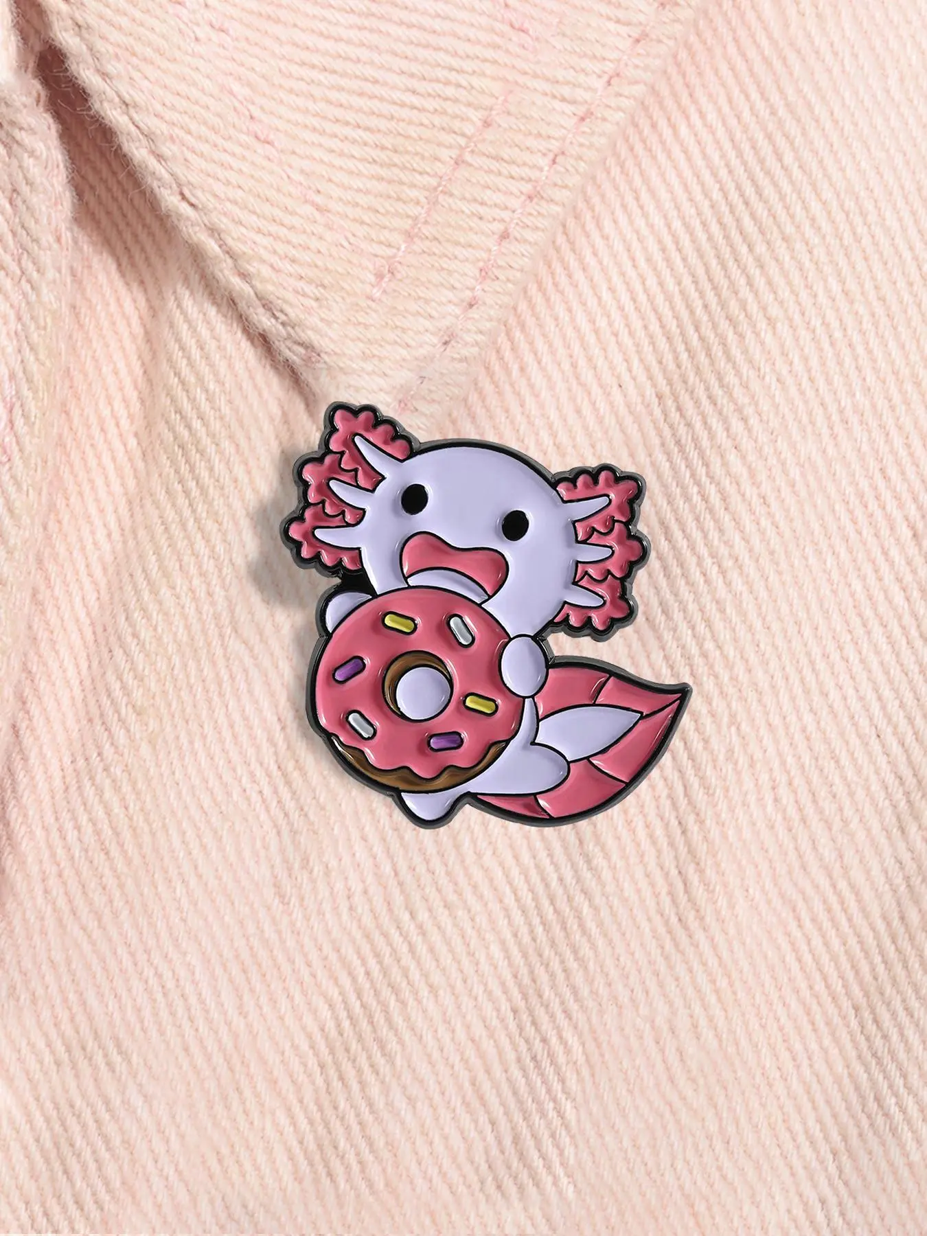Cartoon Salamander Enamel Pin, Cute Animal Alloy Badge, Flap Collar Backpack Pin, Fashion Accessory, Unisex, All Seasons