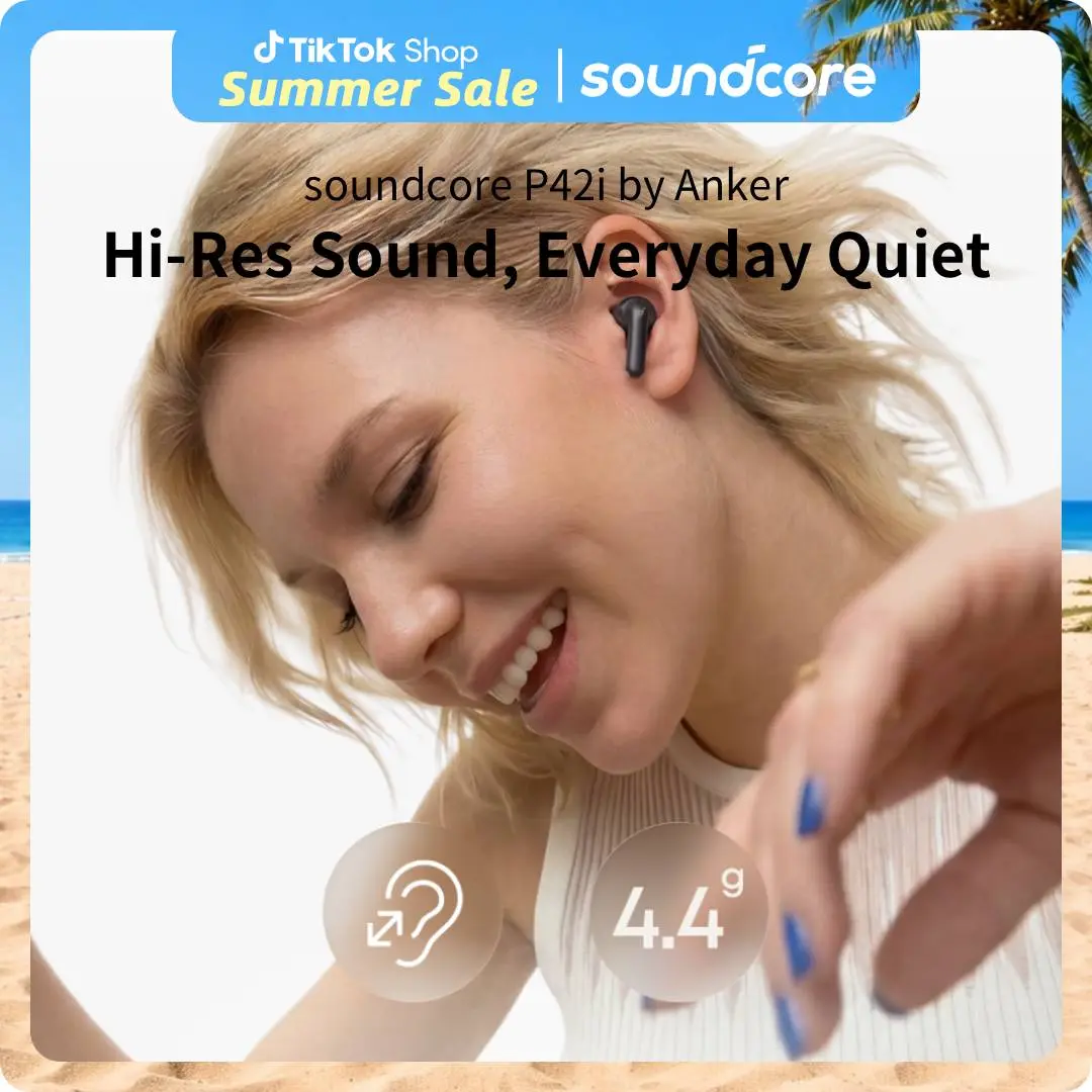 Soundcore Anker P42i Wireless Earbuds with Adaptive ANC for Daily Noise | Natural Mode for Concerts & Live Events, Hi-Res Audio with LDAC, 56H playtime, AI Clear Calls, Wireless Charging, IP55
