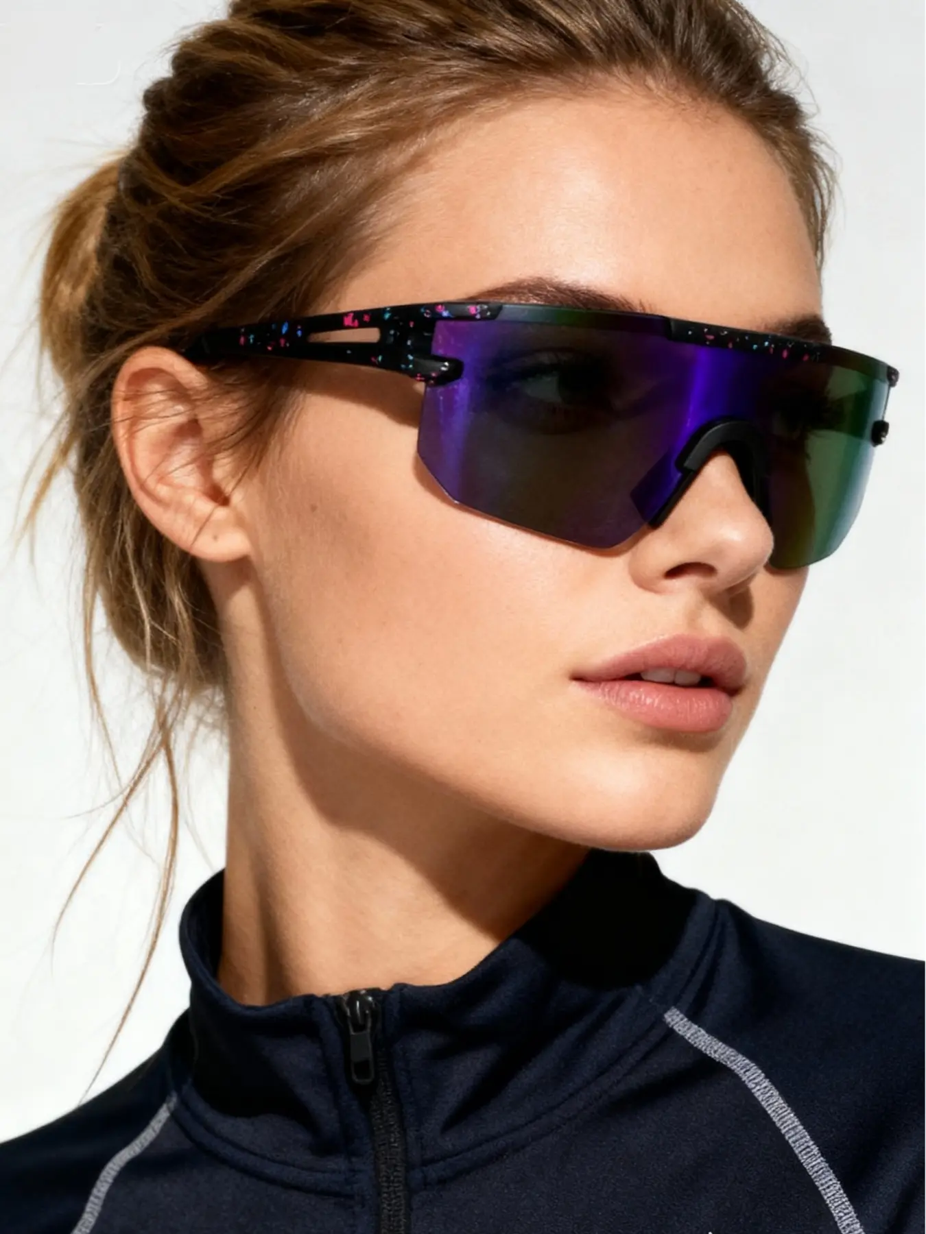 Women's Tr90 Eco-Friendly Ski Goggles, Asymmetrical Artistic Frame, Ultra-Light Multi-Color Tie-Dye, Outdoor Windproof UV Protection, Outdoor Sports Eyewear