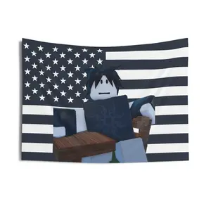 Two Time Roblox Design Patriotic American Flag Wall Tapestries for Dorm Room Machine Washable Home Decor Gift Idea valentine's gift for bf
