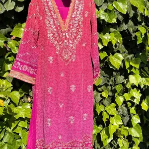 3 - piece chiffon  pakistani party wear dress