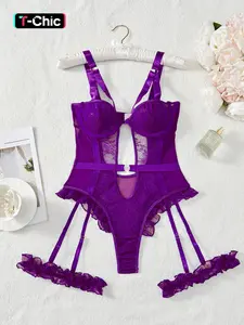 Loungewear set-Women's Sexy Lace Lingerie Underwear Bodysuit with Underwire Support, Backless Design, Adjustable Straps, Comfortable & Stylish Aesthetic for All Seasons