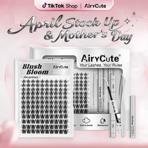 BlushBloom Manga Lash Clusters Kit, AiryCute MangaMagic Collection, Ultra-Dense Waterproof Long-Lasting FairyBloom False Lashes, Fashion Wet Look, Beginner-Friendly DIY Makeup for Flawless Voluminous Look, Trendy Must-Have