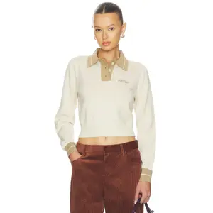 Malbon Golf Miranda Polo Sweater in Beige
