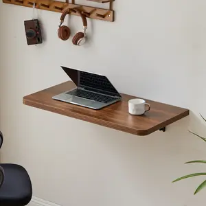 Giratree Wall Mounted Folding Desk, 31.5'' Floating Wall Table, Space Saving Fold Down Desk with Heavy Duty Bracket for Small Spaces, Bedroom, Home Office
