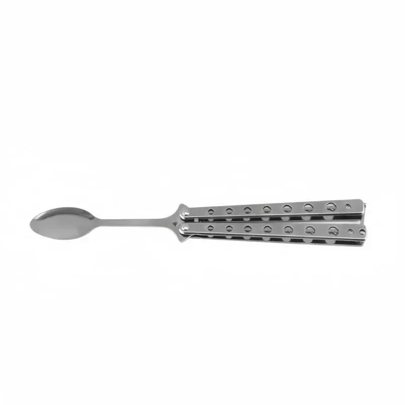 Stainless Steel Butterfly Spoon, 1 Count Multifunctional Spoon Utensils with Built-in Bottle Opener, Foldable Spoon for Outdoor Barbecue and Kitchen Use