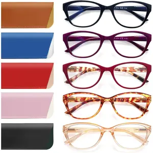 5 Pack Reading Glasses for Women Blue Light Blocking Computer Readers with Spring Hinge Anti Eye Strain Eyewear