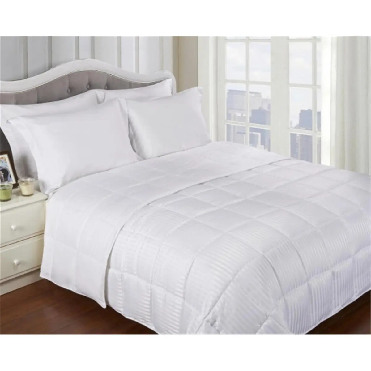 212 MAIN King Size All Season Down Alternative Reversible Lightweight Cozy Soft Cotton Blend Bed Blanket - White, Hypoallergenic for Night Warmth, Lightweight Cozy Blanket, Soft Lightweight Blanket