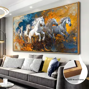 A wooden frame - Modern abstract painting, large-sized canvas printing poster art -1.5 inches thick - Wall mounted for decoration in living rooms, offices, dining rooms, and bedrooms - Local warehouse