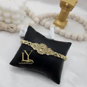 LaYaiBoutique #2174 Virgen  Joyería Oro Laminado 14k ALTA CALIDAD with Gold Finish and Decorative Design