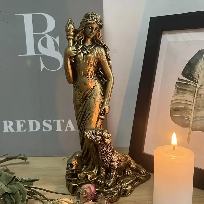 Hecate Magic Witch Goddess Statue, Resin Garden Outdoor Decoration, Garden Accessories, Independent Altar & Natural Goddess Figurine, Statue Figurines